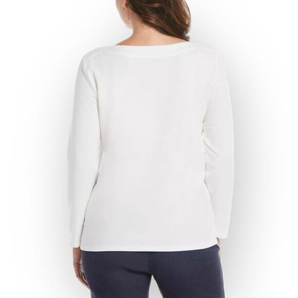 RAFAELLA Bell Sleeve Knit Top in Snow White Size XL NEW - Picture 7 of 12